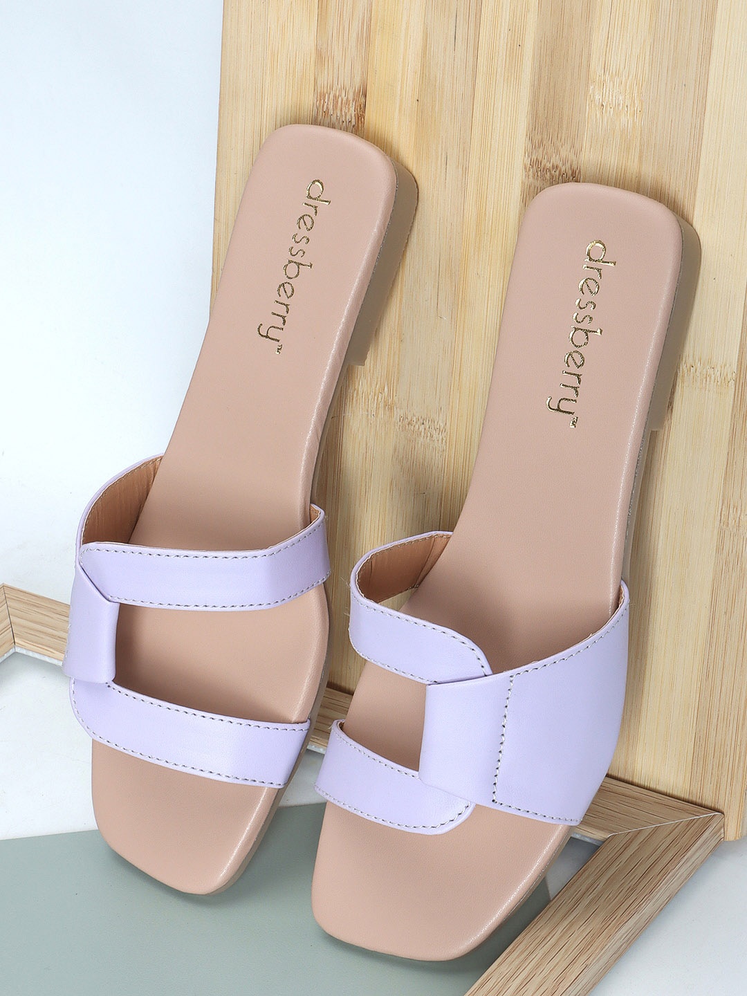 

DressBerry Mauve Open Toe Flats