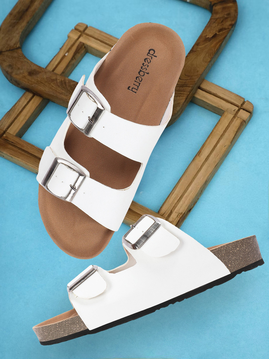 

DressBerry White Open Toe Flats