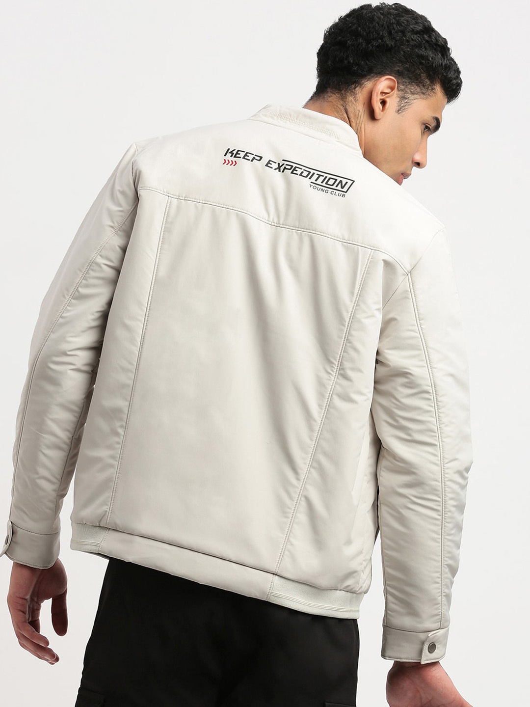 SHOWOFF Windcheater Bomber Jacket, Cream