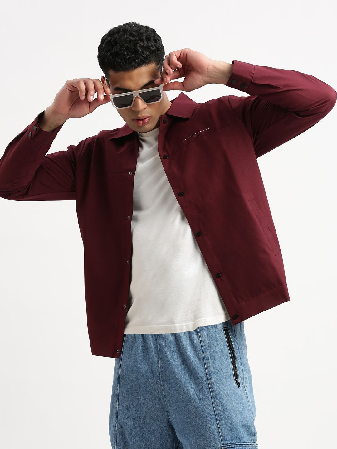 

SHOWOFF Windcheater Crop Open Front Jacket, Purple