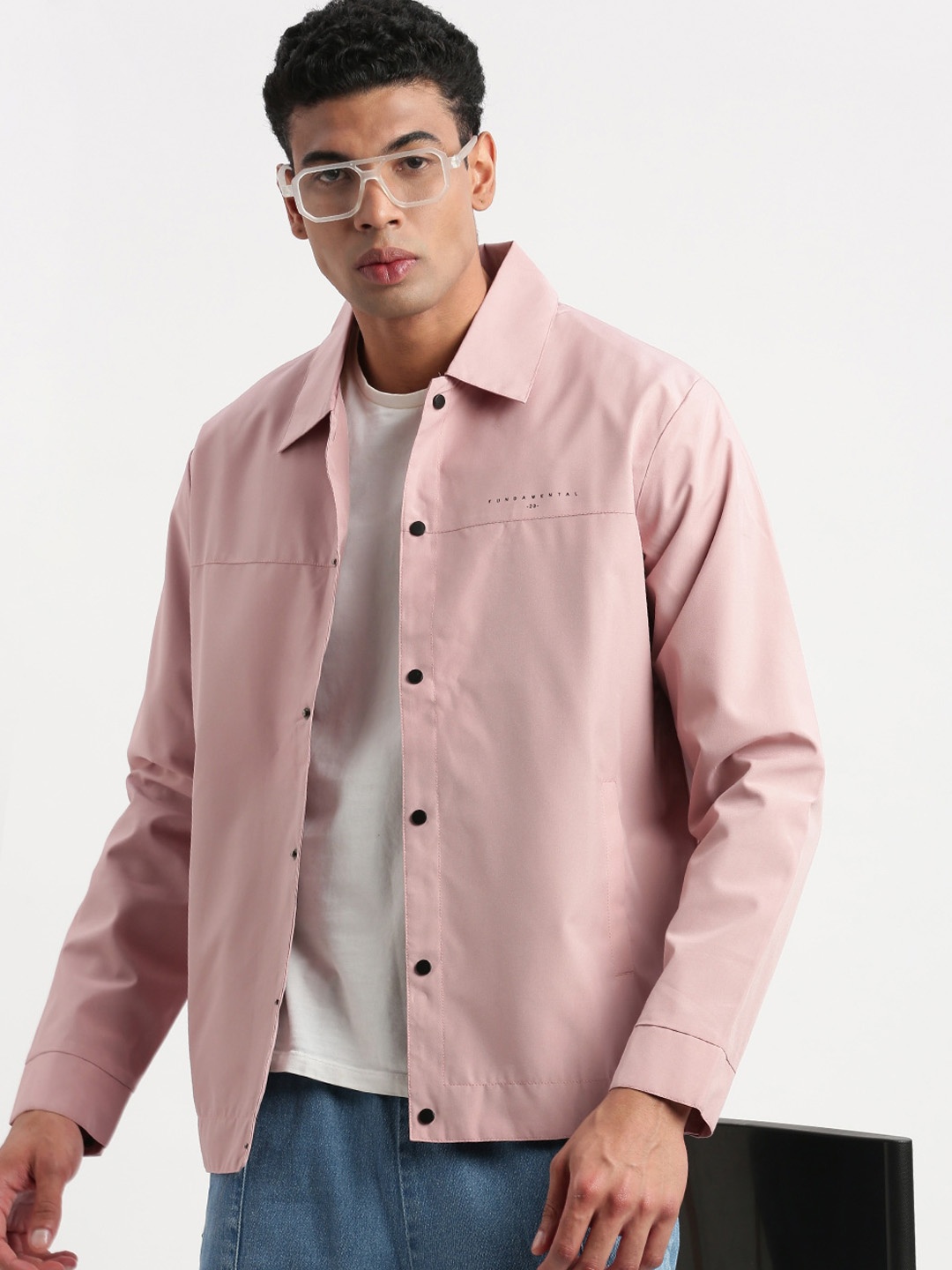 

SHOWOFF Spread Collar Windcheater Tailored Jacket, Peach