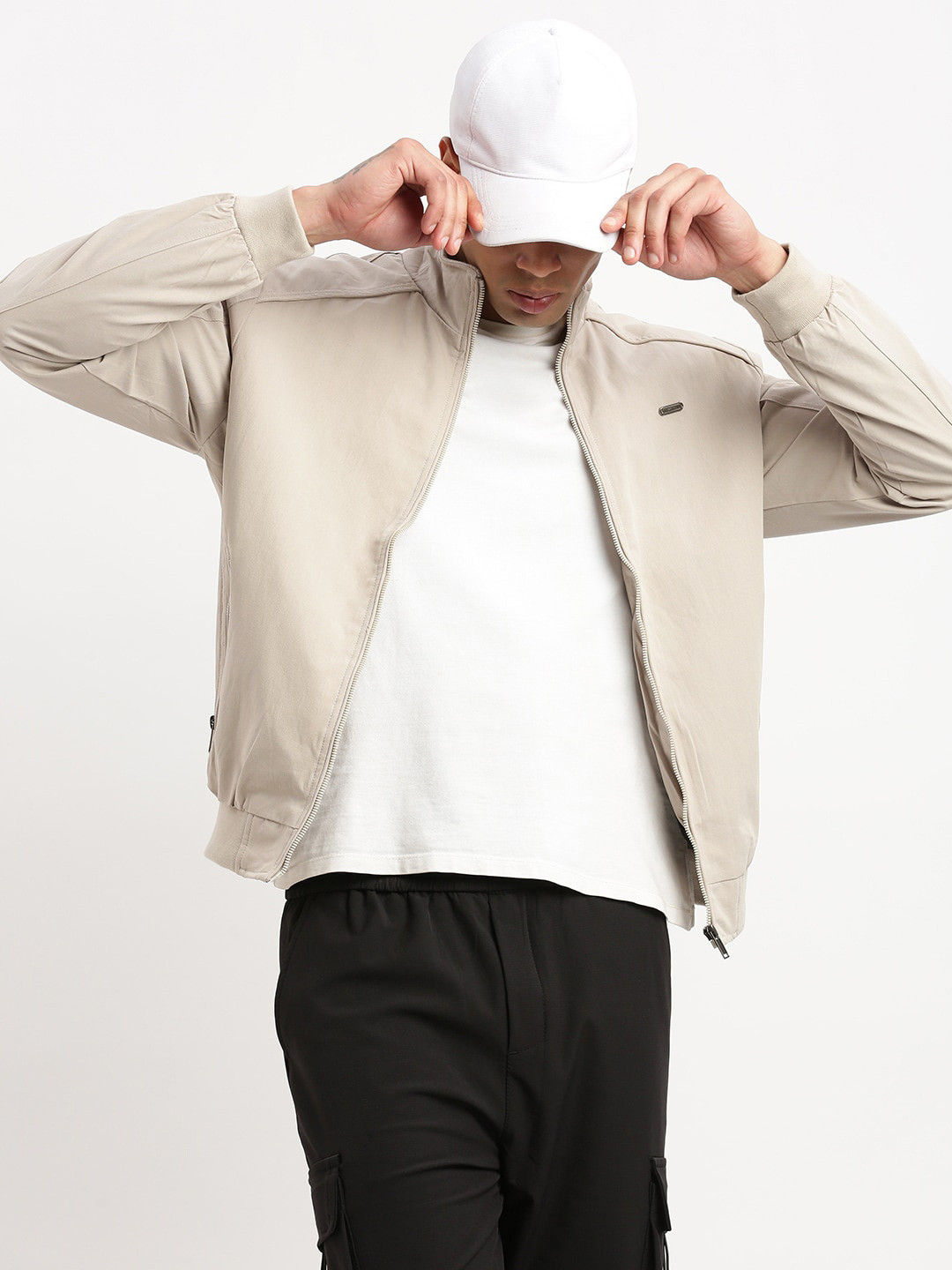 

SHOWOFF Windcheater Bomber Jacket, Cream