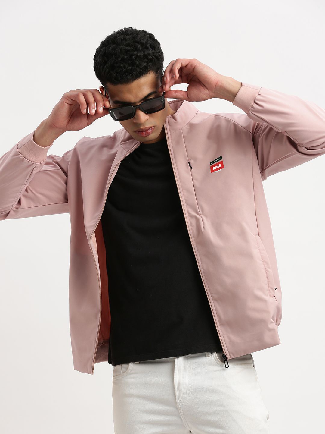 

SHOWOFF Long Sleeves Windcheater Bomber Jacket, Peach