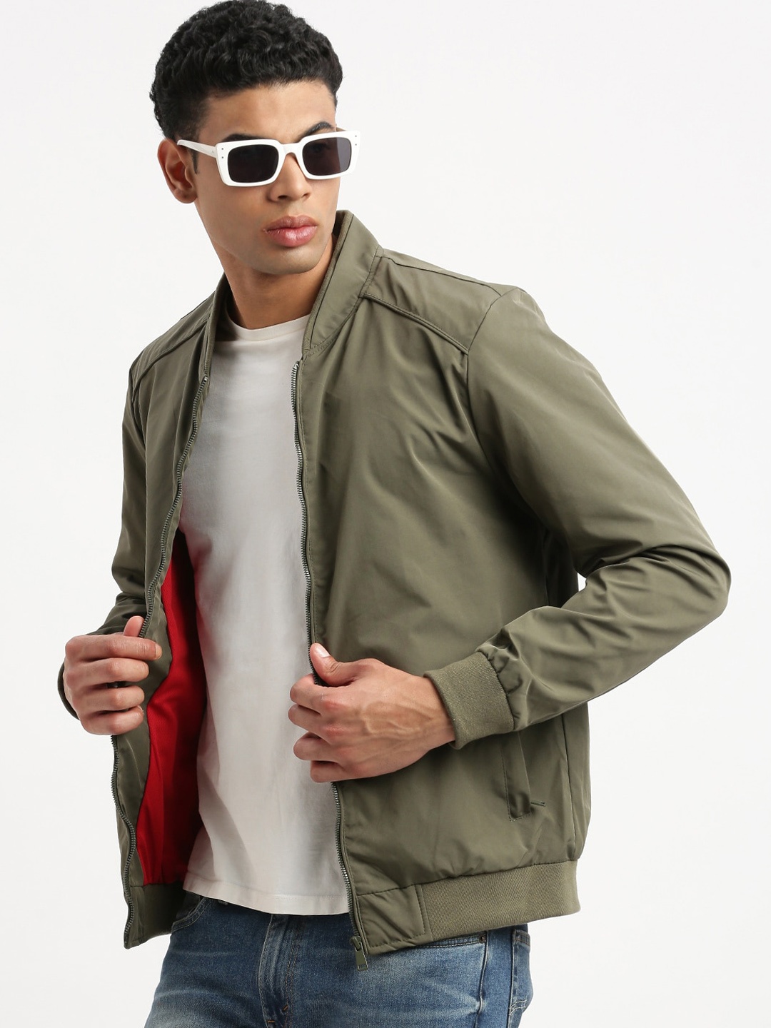 

SHOWOFF Windcheater Bomber Jacket, Olive