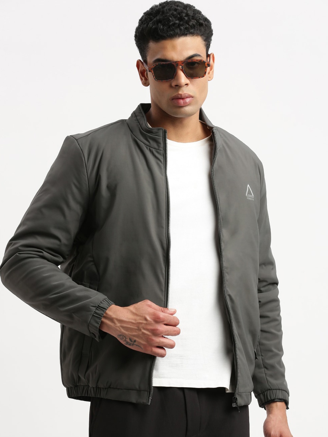 

SHOWOFF Long Sleeves Windcheater Bomber Jacket, Grey