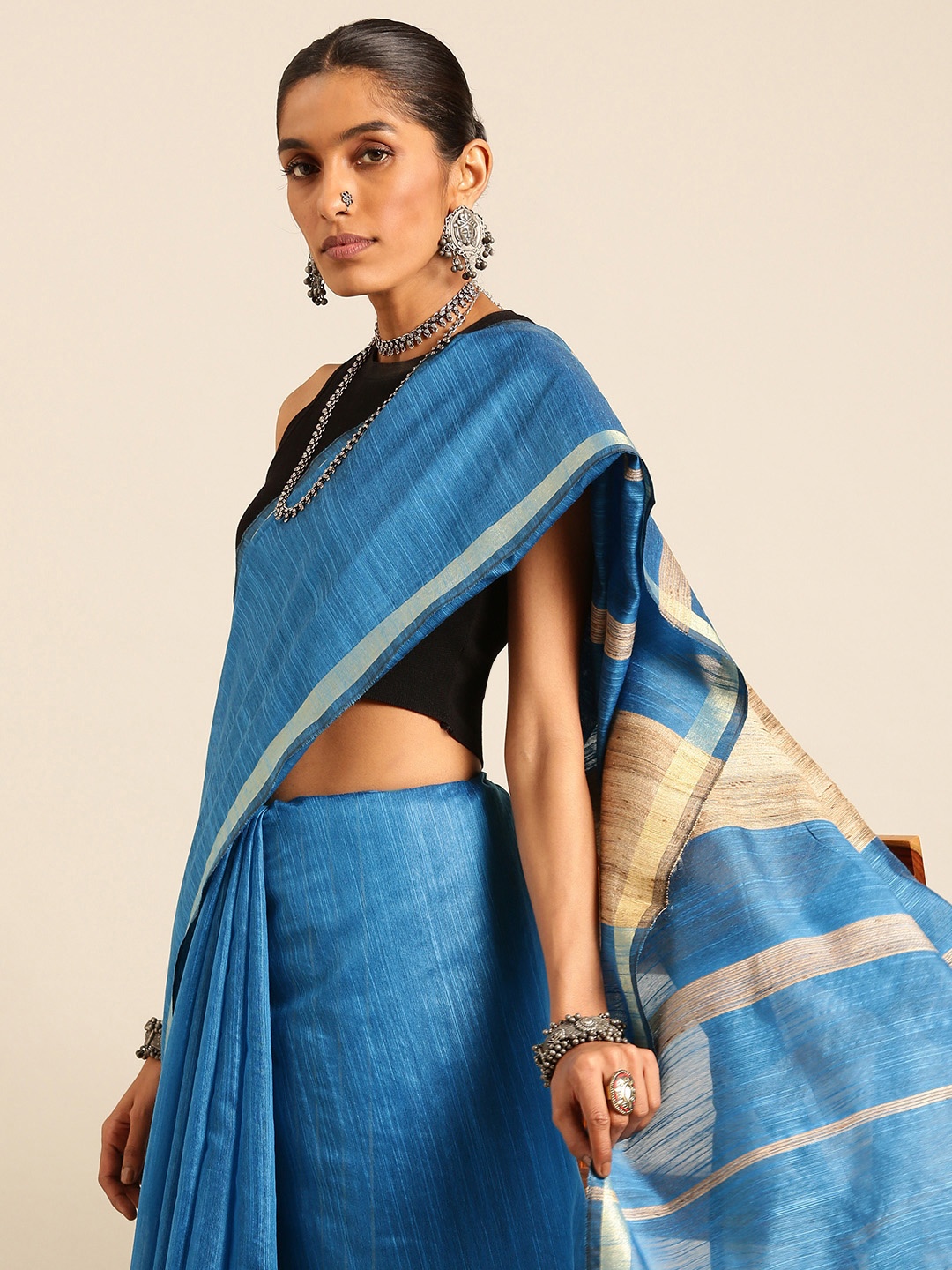 

Taavi Woven Design Bhagalpuri Saree, Blue