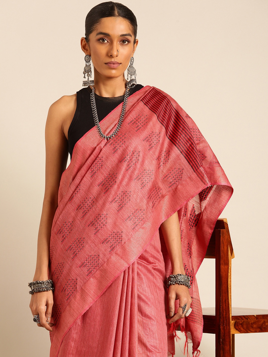 

Taavi Bhagalpuri Saree, Red