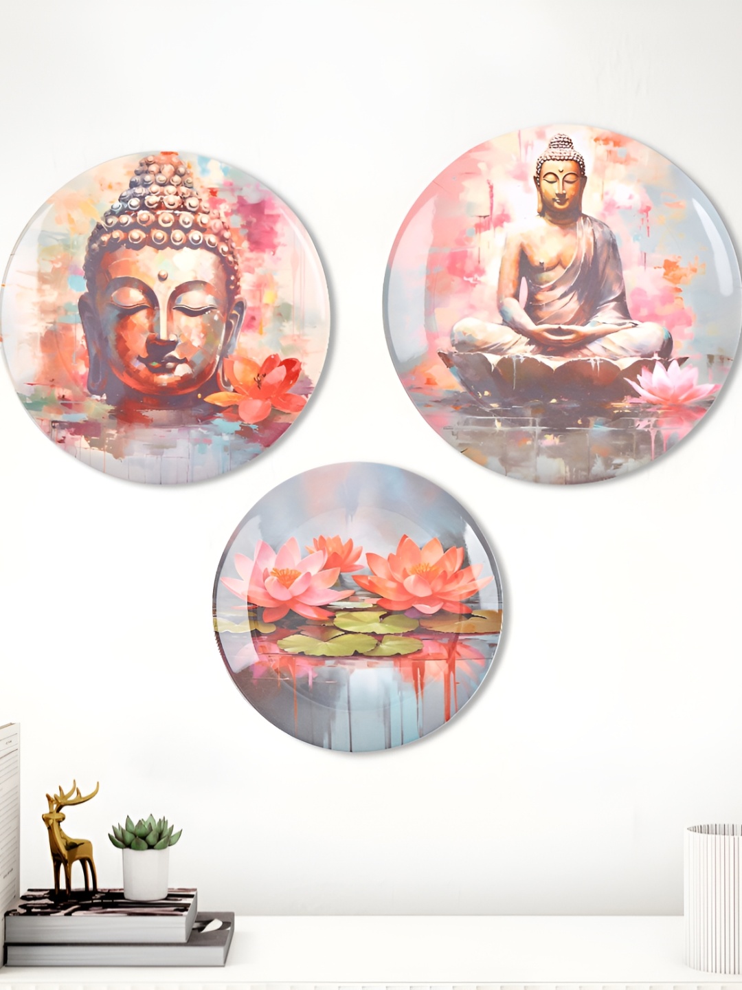 

Home Centre Artesia Devise Blue & Brown 3 Pcs Religious Melamine Wall Plates