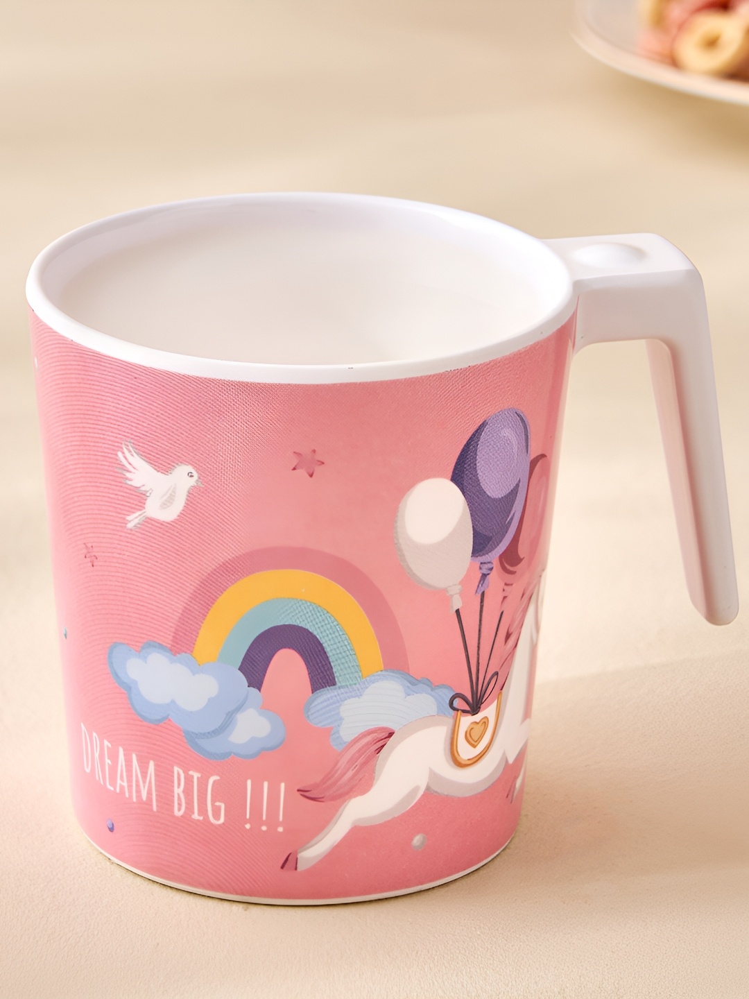 

Home Centre Slate Pink & Blue Printed Melamine Matte Mug 350 ml