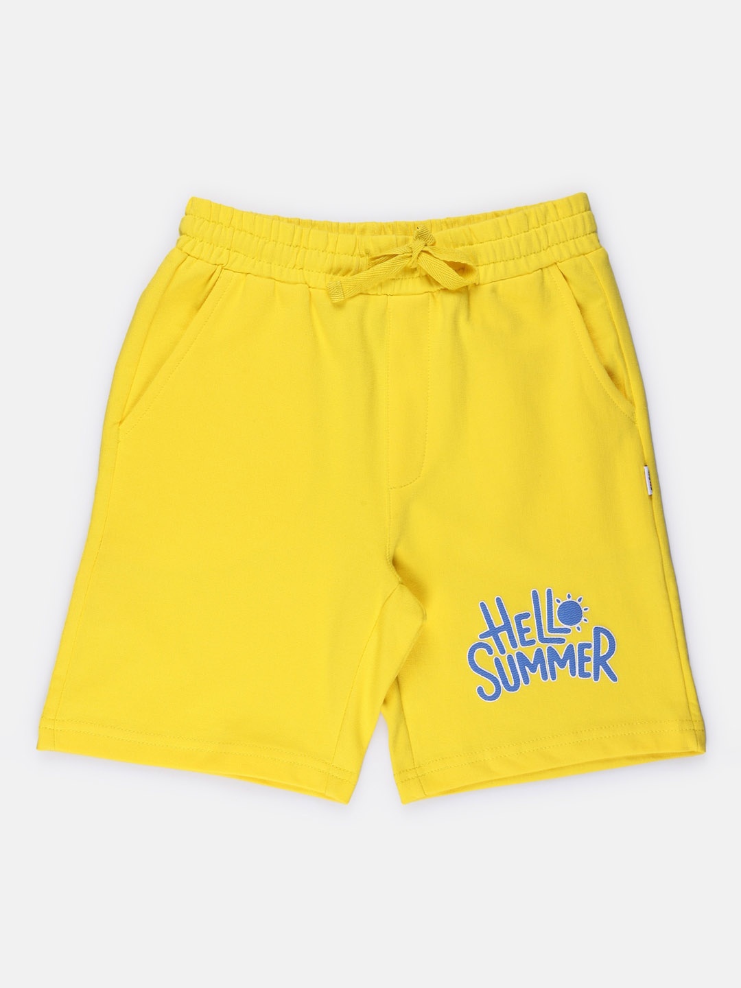 

SPYBY Boys Typography Printed Cotton Shorts, Yellow