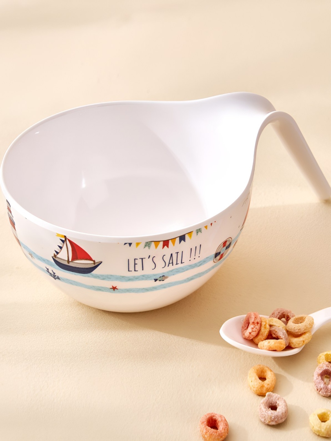 

Home Centre Slate White Printed Noodles Bowl