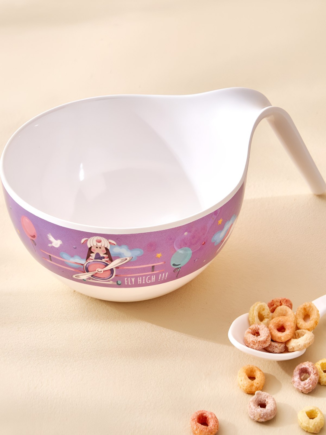 

Home Centre Slate Purple & White Printed Melamine Noodle Bowl 650 ml
