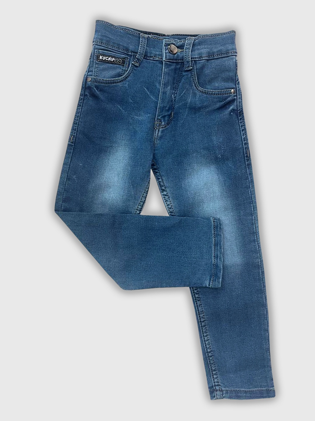 

KUCHIPOO Kids Light Fade Clean Look Cotton Jeans, Blue