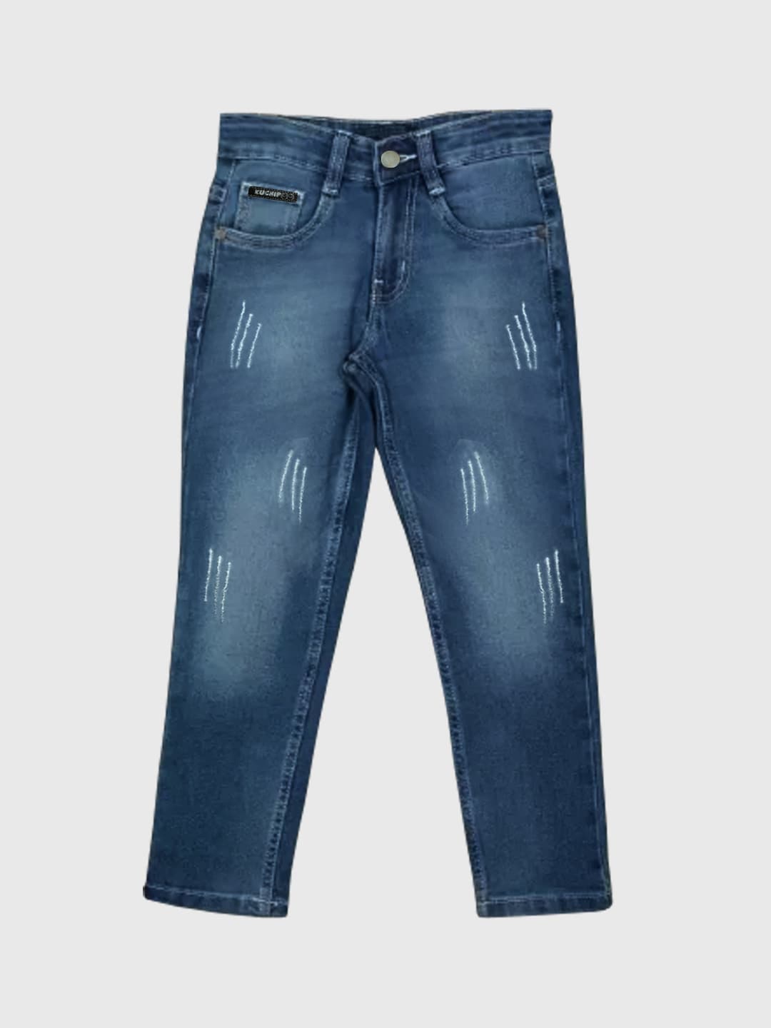 

KUCHIPOO Boys Low Distress Light Fade Cotton Denim Jeans, Blue