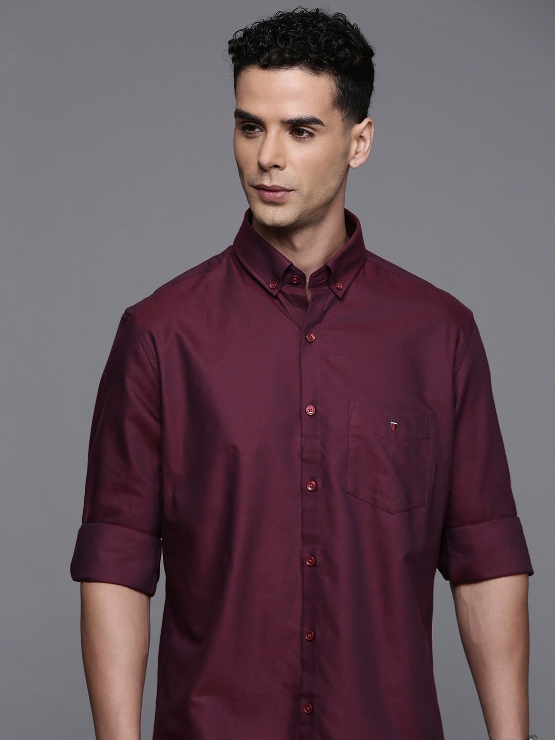 

Louis Philippe Sport Pure Cotton Slim Fit Casual Shirt, Burgundy