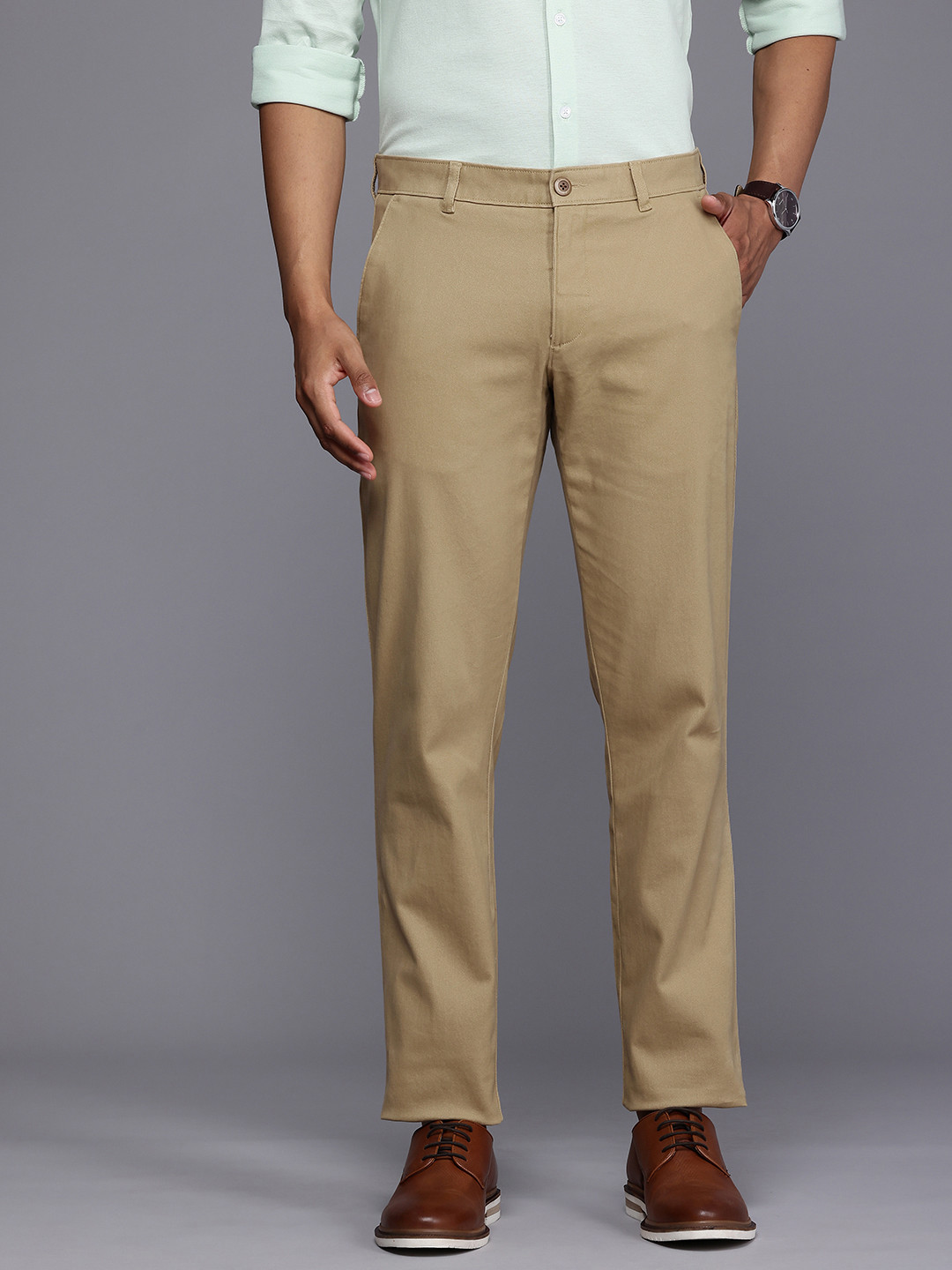 

Louis Philippe Sport Men Slim Fit Chinos Trousers, Khaki