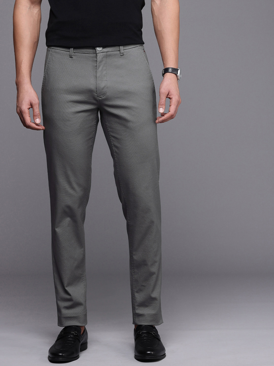 

Louis Philippe Sport Men Smart Slim Fit Low-Rise Trousers, Grey