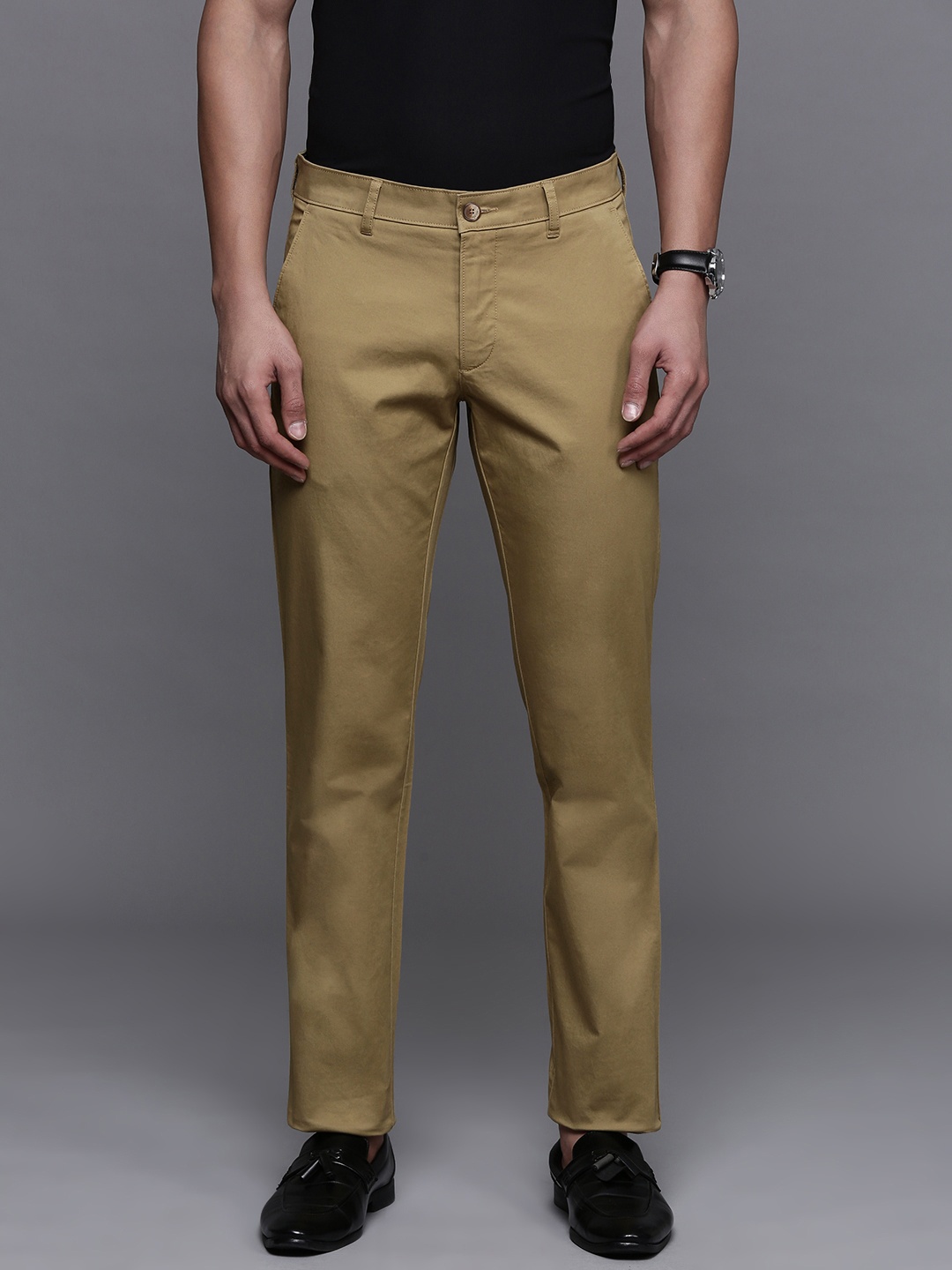 

Louis Philippe Sport Men Slim Fit Chinos Trousers, Khaki