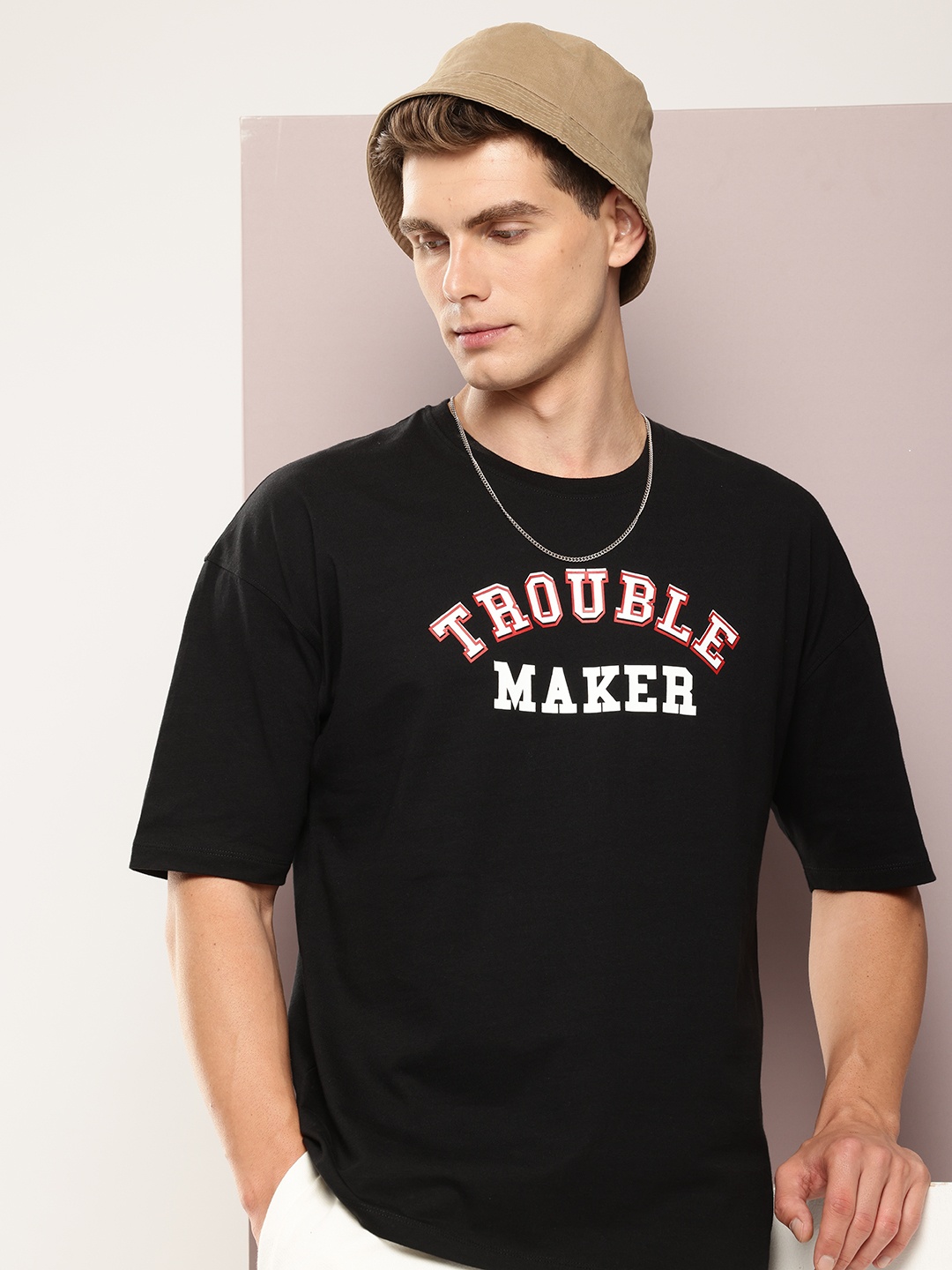 Kook N Keech Men Typography Printed Oversized T-shirt