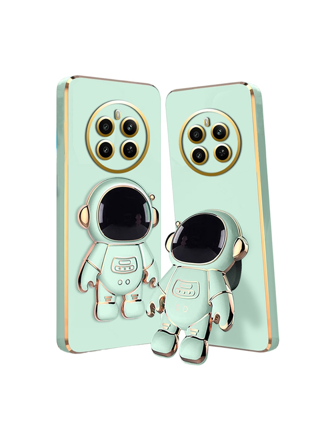 

Karwan Realme 12 Plus Printed Soft Back Case With 3D Astronaut Folding Stand, Green