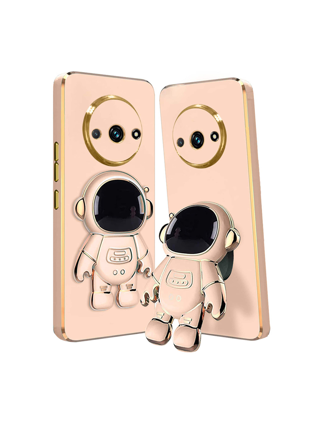 

Karwan 3D Astronaut With Folding Stand Vivo V30 Pro Back Cover Case, Pink