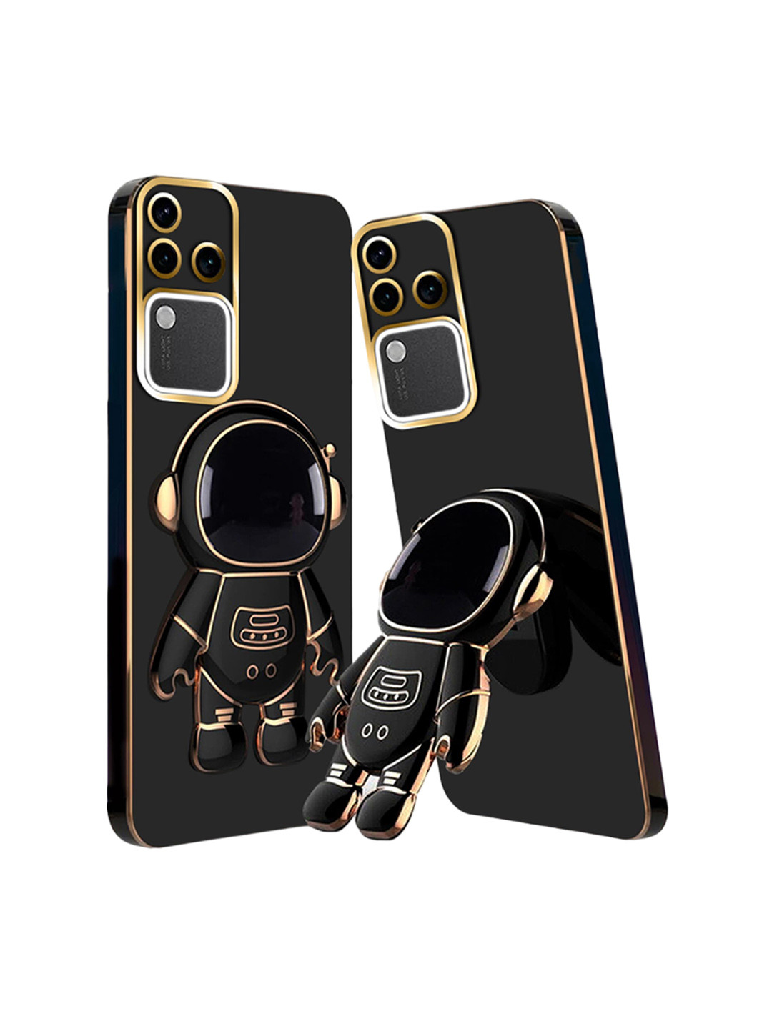 

Karwan 3D Astronaut With Folding Stand Vivo V30 Pro Back Cover Case, Black