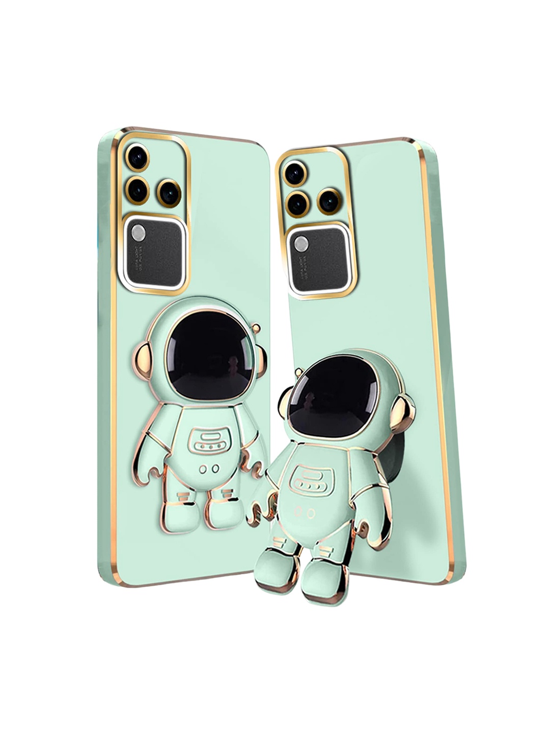 

Karwan 3D Astronaut With Folding Stand Vivo V30 Mobile Back Case, Green