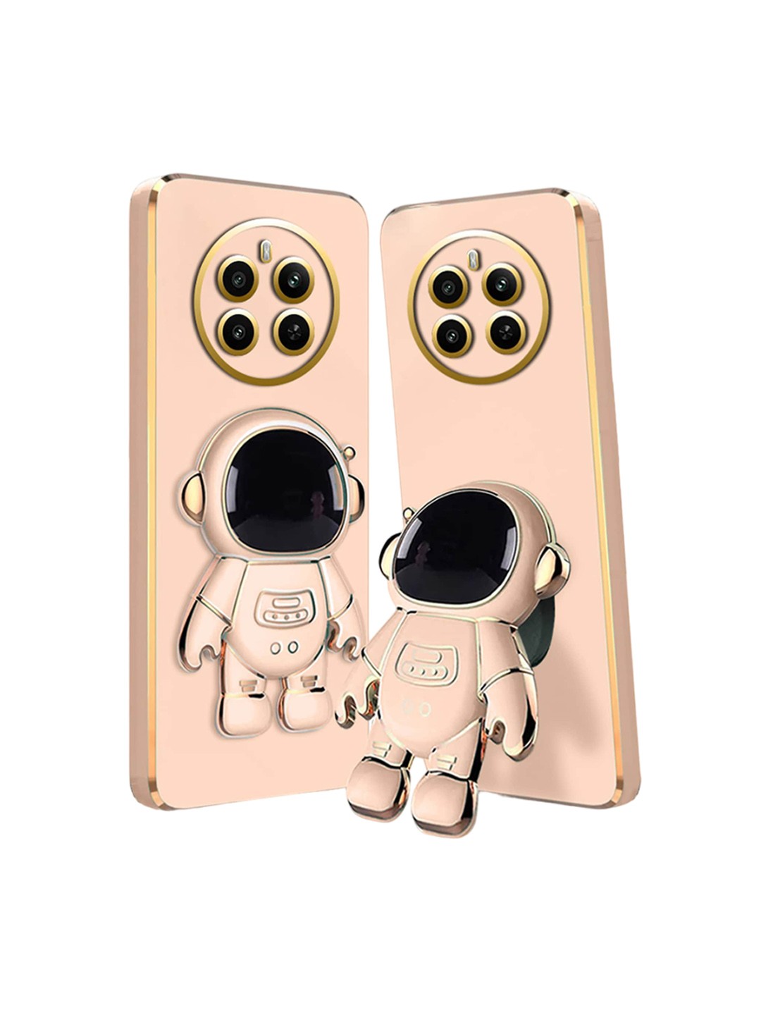 

Karwan 3D Astronaut With Folding Stand Realme 12 Mobile Back Case, Pink
