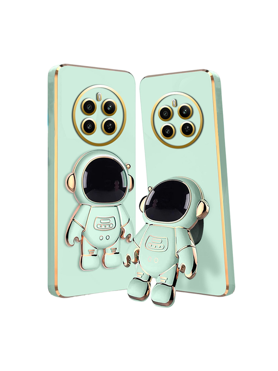 

Karwan 3D Astronaut With Folding Stand Realme 12 Pro Mobile Back Case, Green