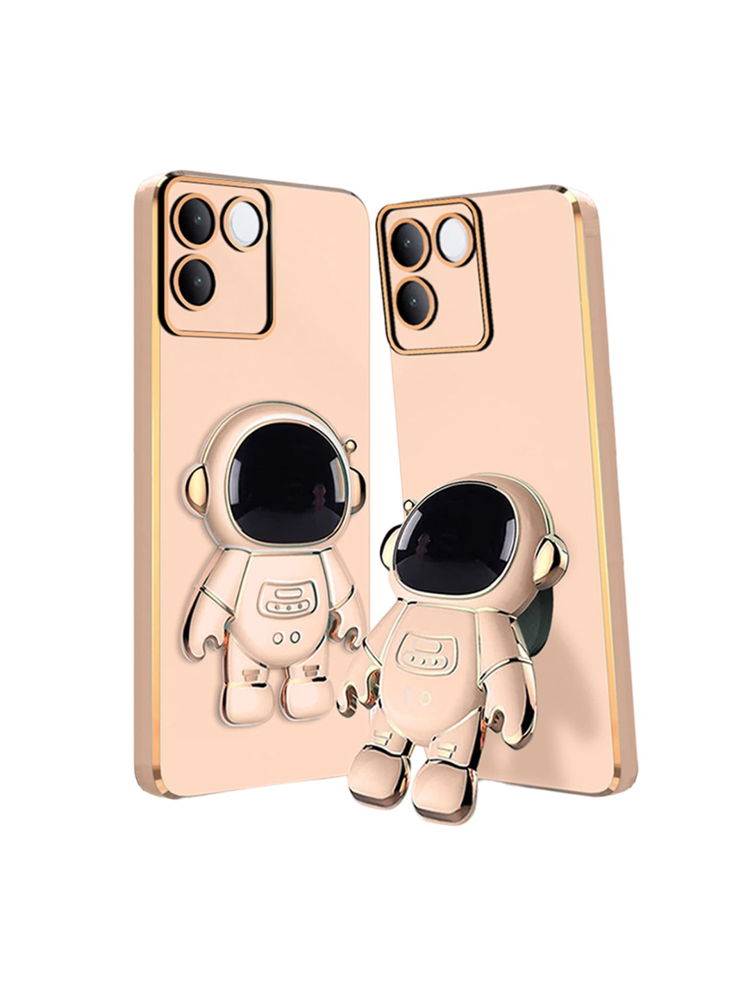 

Karwan 3D Astronaut With Folding Stand Iqoo 7 Pro Mobile Back Case, Pink