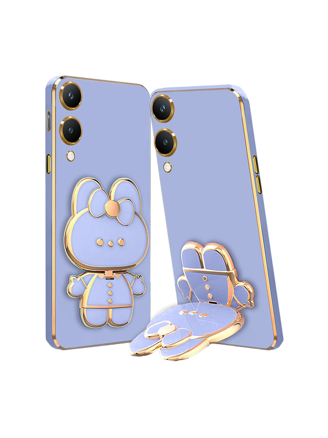 

Karwan 3D Cat With Folding Stand Vivo Y28 Back Cover Case, Blue
