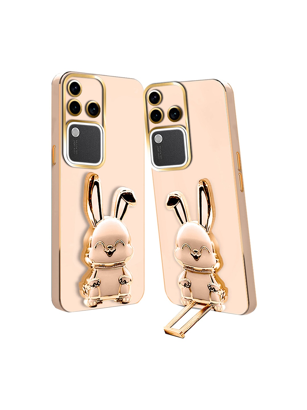 

Karwan 3D Bunny With Folding Stand Vivo V30 Mobile Back Case, Pink