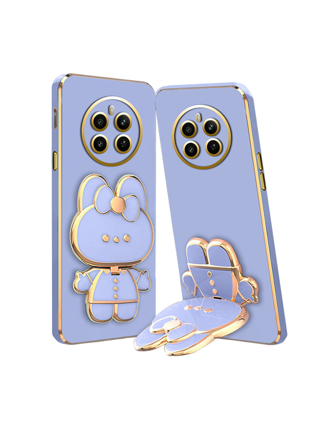 

Karwan 3D Cat With Folding Stand Realme 12 Pro Mobile Back Case, Blue