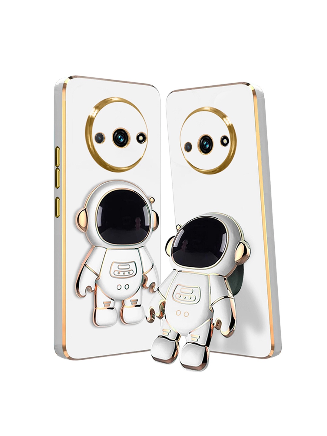 

Karwan 3D Astronaut With Folding Stand Redmi A3 Mobile Back Case, White