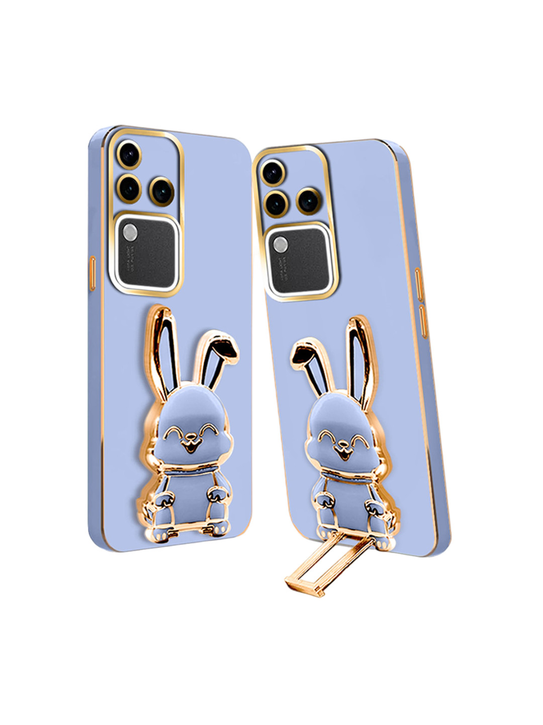 

Karwan 3D Bunny With Folding Stand Vivo V30 Pro Mobile Back Case, Blue