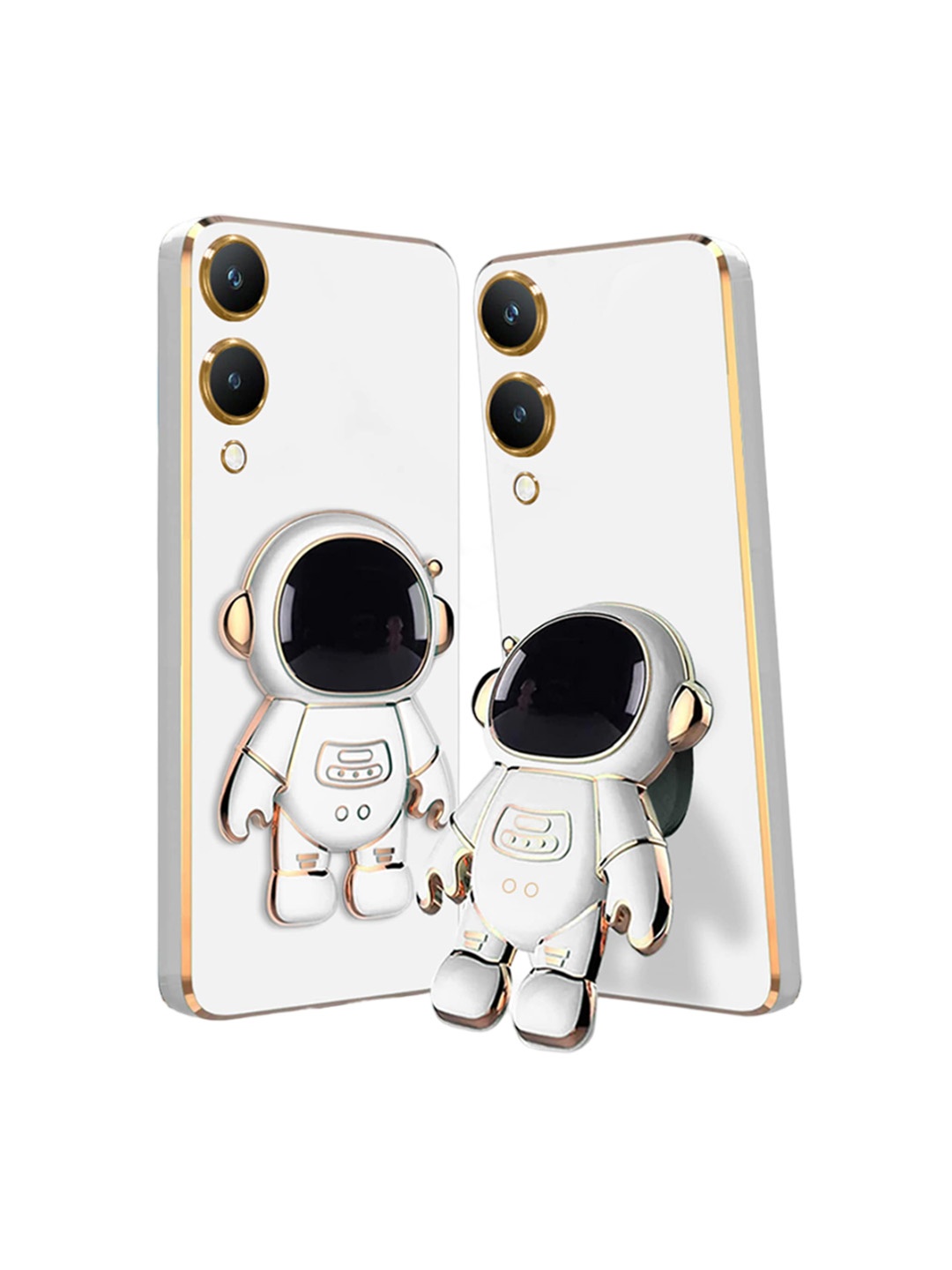 

Karwan 3D Astronaut With Folding Stand Vivo Y28 Back Cover Case, White