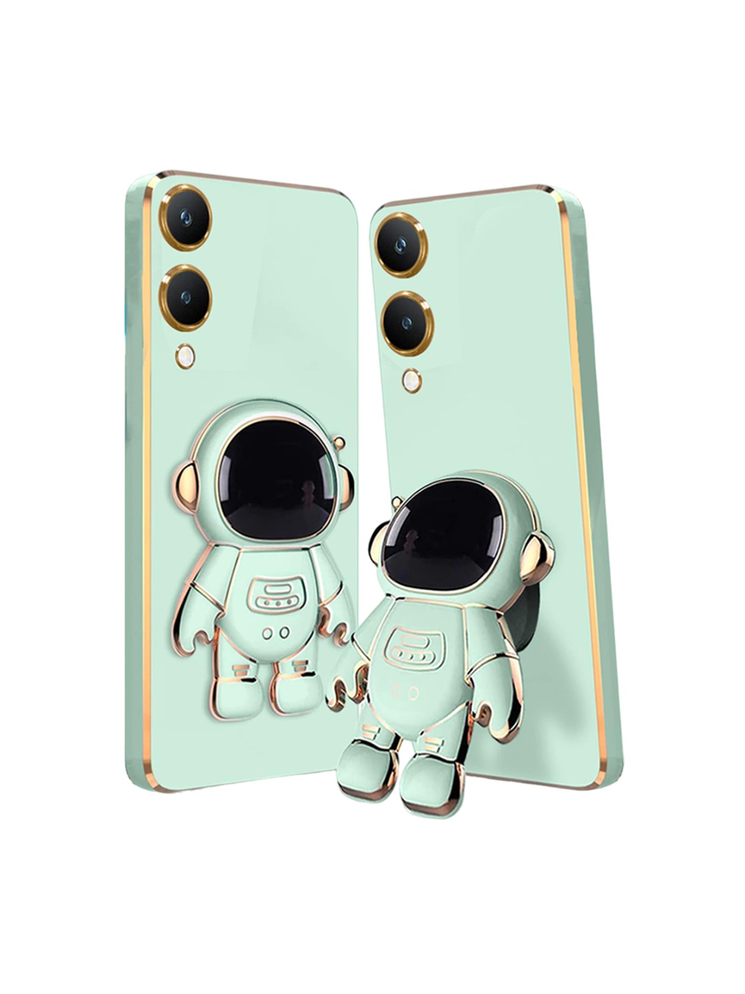 

Karwan 3D Astronaut With Folding Stand Vivo Y28 Back Cover Case, Green
