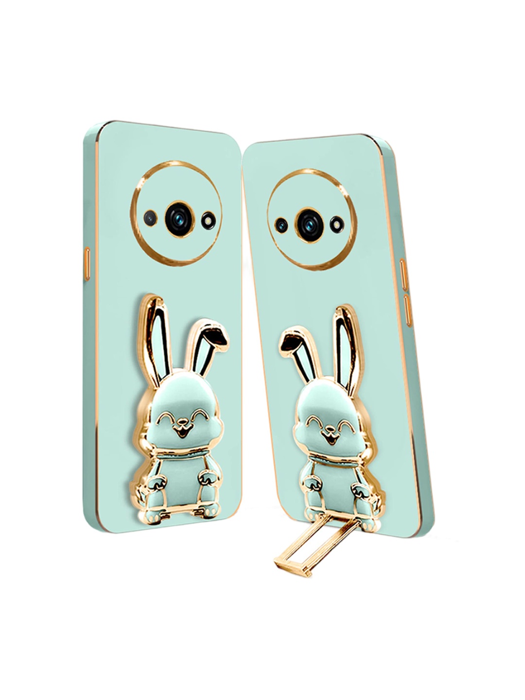 

Karwan 3D Bunny With Folding Stand Redmi A3 Mobile Back Case, Green