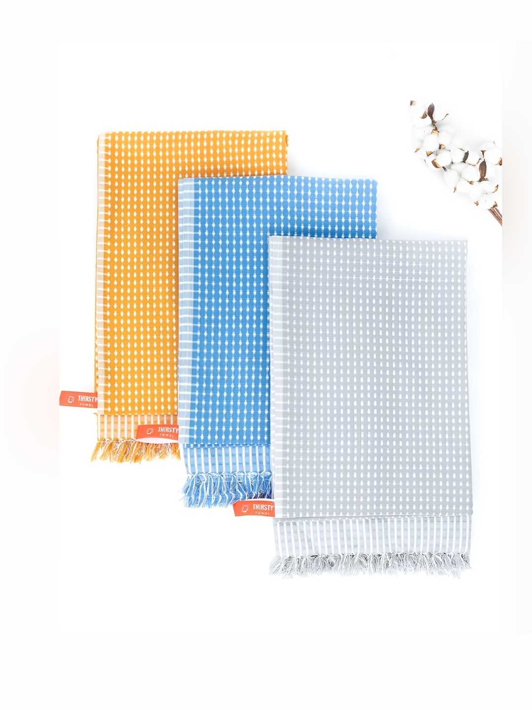 

Doctor Towels Yellow & Blue 3 Pieces Printed Cotton 250 GSM Bath Towel