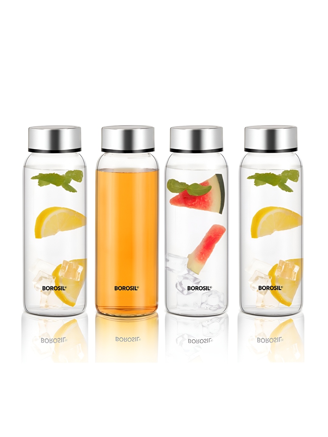 

BOROSIL Transparent 4 Pieces Glass Water Bottles 750 ml