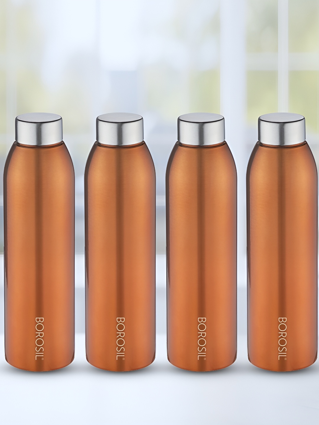 

BOROSIL Bronze-Toned 4 Pieces Stainless Steel Water Bottles 750 ml