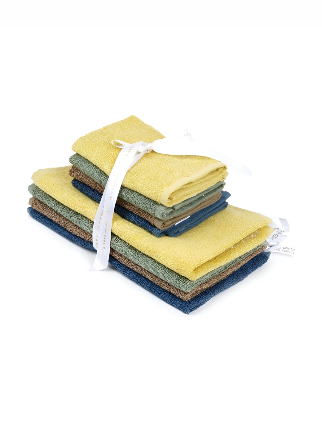 

Doctor Towels 8 Pieces Bamboo Terry Face & Hand Towel Set, Green