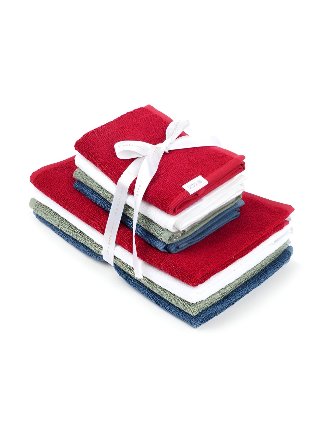 

Doctor Towels 8 Pieces Red & White Bamboo Terry Face & Hand Towel Set