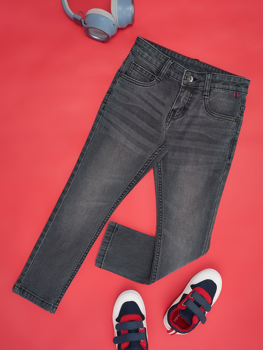 

Pantaloons Junior Boys Low Distress Heavy Fade Jeans, Grey
