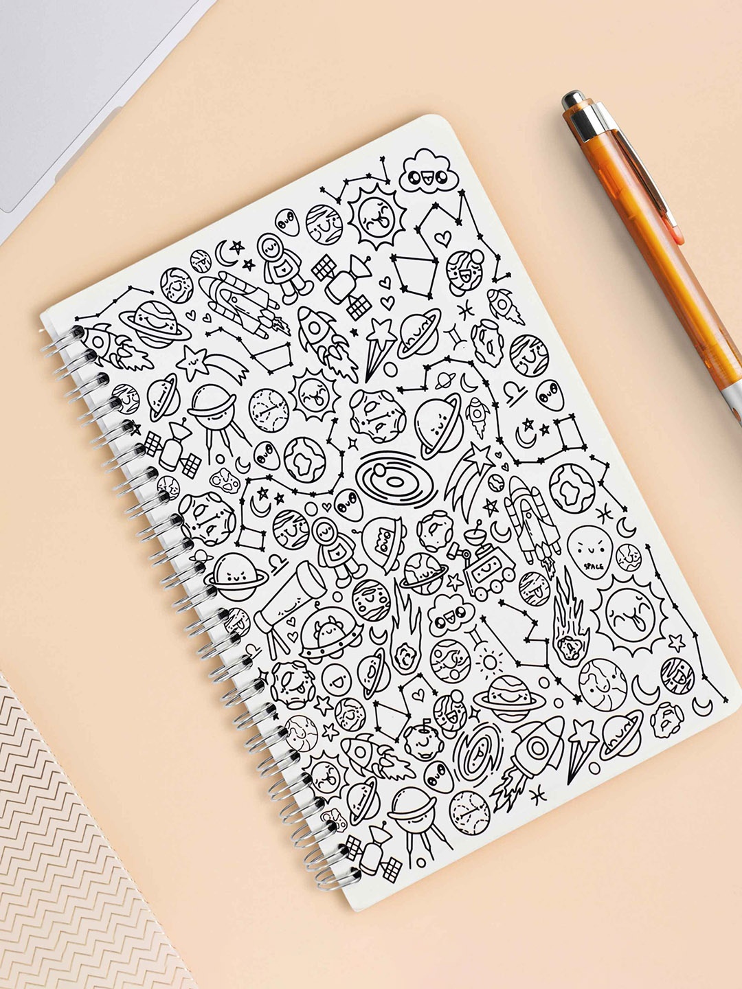 

Doodlicious A5 Wiro Binding Ruled Notebook, White