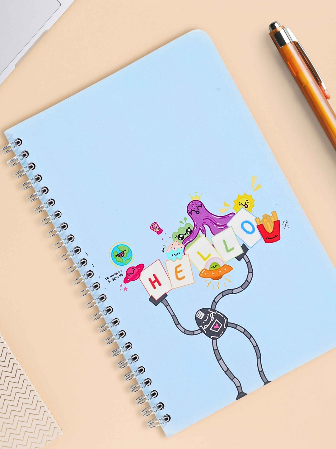 

Doodlicious A5 Wiro Binding Ruled Notebook, Blue