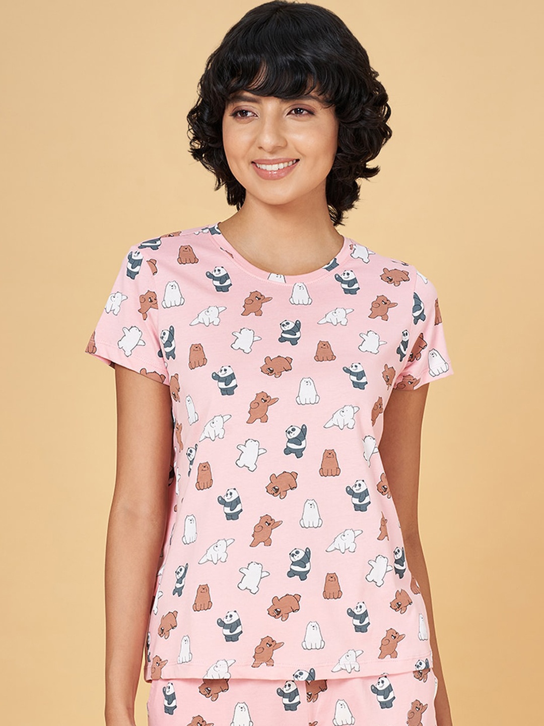 

Dreamz by Pantaloons Graphic Printed Pure Cotton Lounge T-shirt, Pink