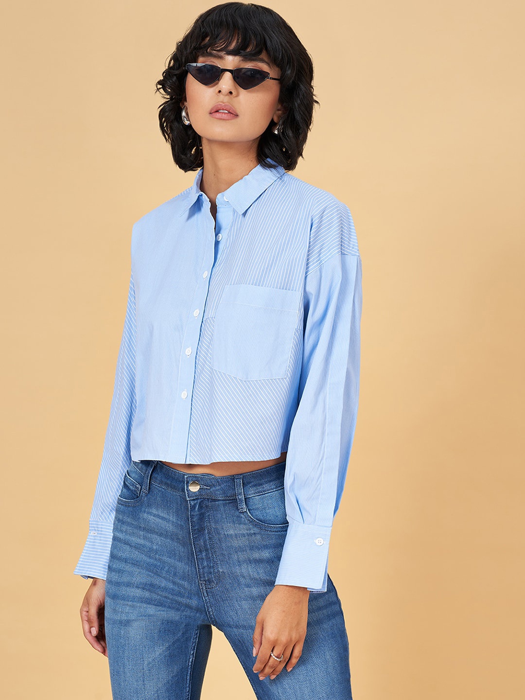 

SF JEANS by Pantaloons Cotton Casual Shirt, Blue