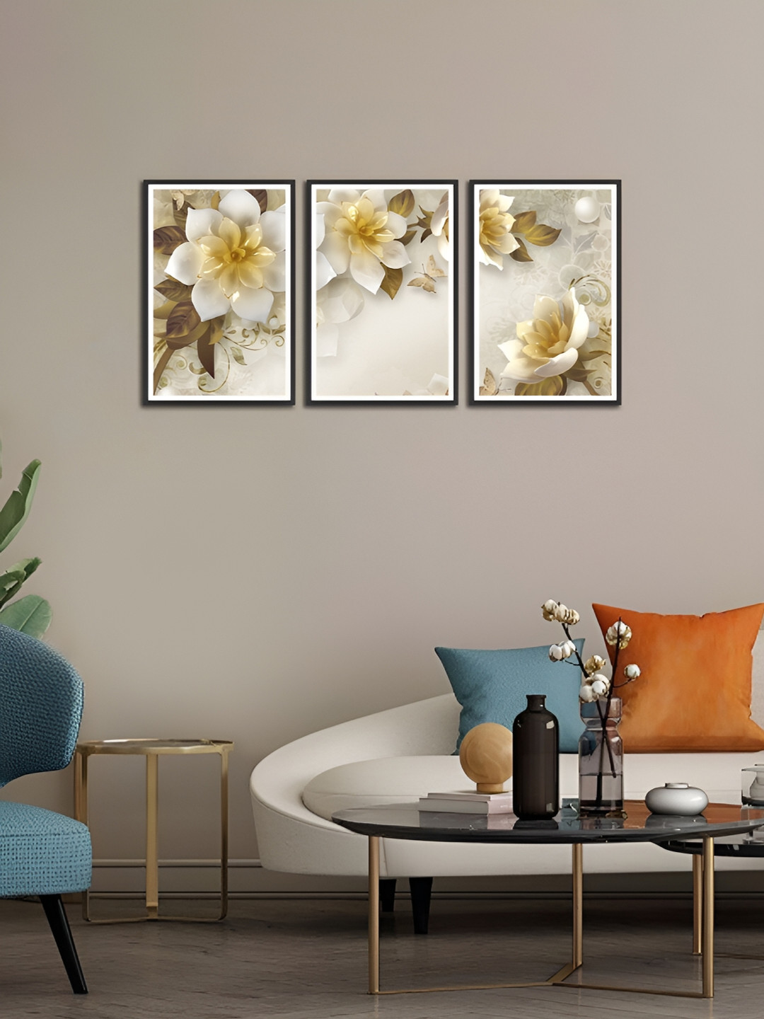 

MITHILA Handicrafts Black 3 Pieces MDF Wall Art