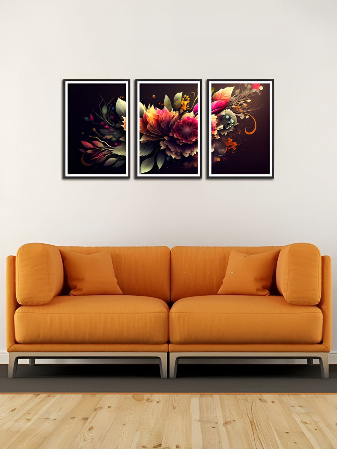 

MITHILA Handicrafts Black & Red 3 Pieces MDF Wall Art